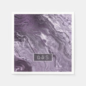 Crystal Lila Agate | Moody Marble Monogram Serviette (Vorderseite)