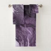 Crystal Lila Agate | Moody Marbled Stone Badhandtuch Set (Insitu)