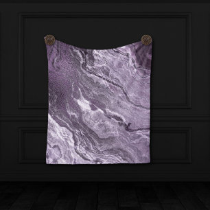 Crystal Lila Agate   Moody Marbled Stone Fleecedecke
