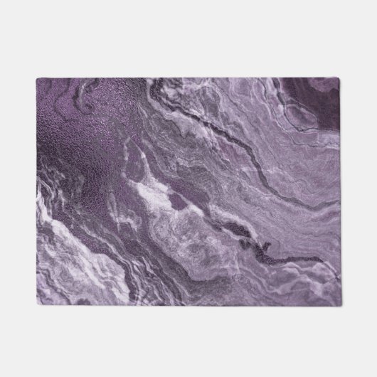 Crystal Lila Agate | Moody Marbled Stone Fußmatte (Vorderseite)