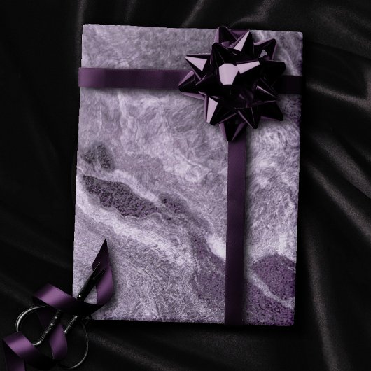 Crystal Lila Agate | Moody Marbled Stone Geschenkpapier