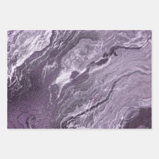 Crystal Lila Agate | Moody Marbled Stone Geschenkpapier Set (Vorderseite)