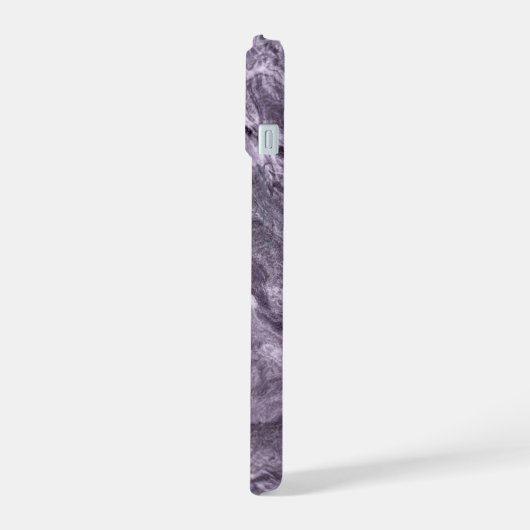 Crystal Lila Agate | Moody Marbled Stone iPhone 15 Hülle (Linke Seite)