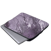 Crystal Lila Agate | Moody Marbled Stone Laptopschutzhülle (Vorne Knopf)