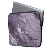 Crystal Lila Agate | Moody Marbled Stone Laptopschutzhülle (Vorderseite Links)