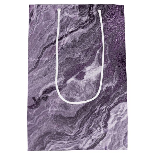 Crystal Lila Agate | Moody Marbled Stone Mittlere Geschenktüte (Rückseite)