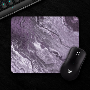 Crystal Lila Agate   Moody Marbled Stone Mousepad