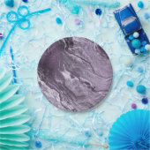 Crystal Lila Agate | Moody Marbled Stone Pappteller (Party)