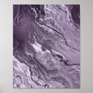 Crystal Lila Agate   Moody Marbled Stone Poster
