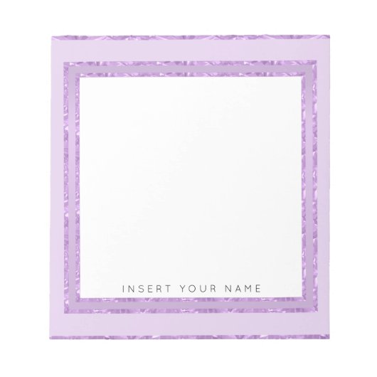 Crystal Lila Personalisierter Notepad 5.5" x 6" Notizblock (Vorderseite)