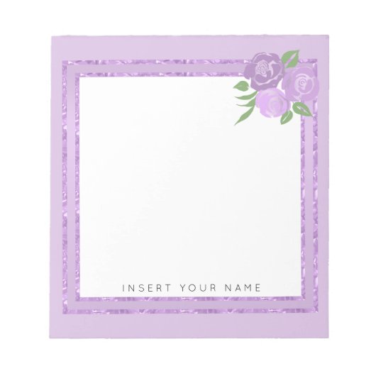 Crystal Lila und Rose Notepad 5.5" x 6" Notizblock (Vorderseite)