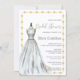 Crystal Look Wedding Gown Brautparty Einladung
