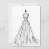 Crystal Look Wedding Gown Brautparty Einladung (Rückseite)