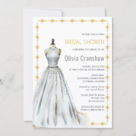 Crystal Look Wedding Gown Brautparty Einladung