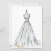 Crystal Look Wedding Gown Brautparty Einladung (Rückseite)