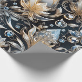 Crystal Luxury Blume Filigree Wrapping Paper Geschenkpapier (Ecke)