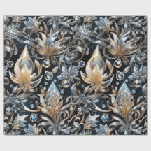 Crystal Luxury Blume Filigree Wrapping Paper