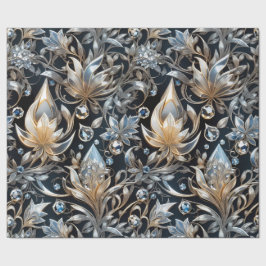 Crystal Luxury Blume Filigree Wrapping Paper Geschenkpapier