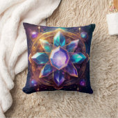 Crystal Mandala - Vibrant Gemstone Artwork Kissen (Decke)