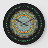 Crystal Mandala Wall Clock Große Wanduhr (Vorderseite)
