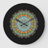 Crystal Mandala Wall Clock Große Wanduhr (Vorderseite)