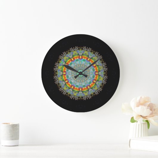 Crystal Mandala Wall Clock Große Wanduhr (Zuhause)