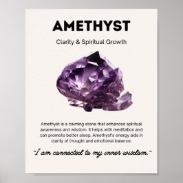 Crystal Meaning Amethyst, für Medizin und Yoga Poster