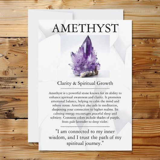 Crystal Meaning Card - Amethyst Feiertagskarte