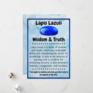 Crystal Meaning Card - Lapis Lazuli Feiertagskarte