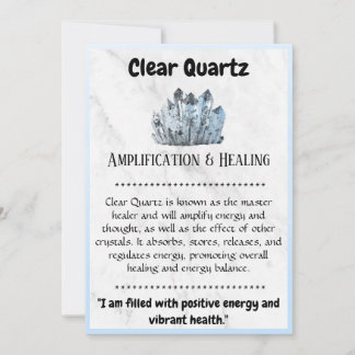 Crystal Meaning Card - Quarz löschen Feiertagskarte