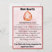 Crystal Meaning Card - Rose Quarz Feiertagskarte (Vorderseite)