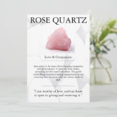 Crystal Meaning Card - Rose Quarz Feiertagskarte (Stehend Vorderseite)