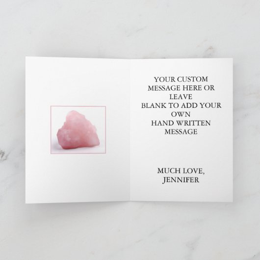 Crystal Meaning Card - Rose Quarz Karte (Innenseite)