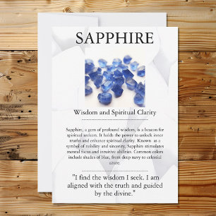 Crystal Meaning Card - Saphir Feiertagskarte