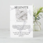 Crystal Meaning Card - Selenite Feiertagskarte (Stehend Vorderseite)