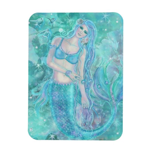 Crystal Mermaid Träume von Renee Lavoie Postcard Magnet (Vertikal)
