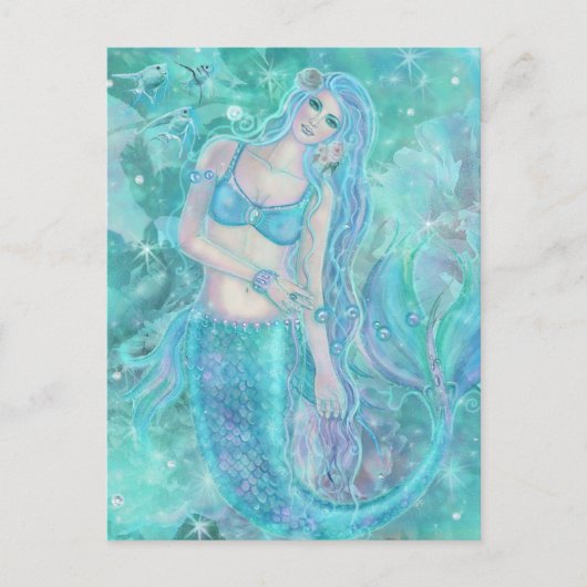 Crystal Mermaid Träume von Renee Lavoie Postkarte (Vorderseite)