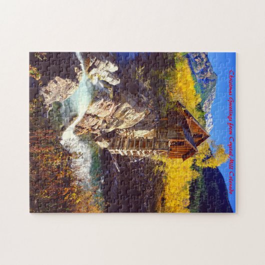 Crystal Mill Colorado.Christmas Grüße Puzzle (Horizontal)