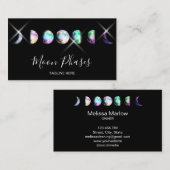 Crystal Moon Phases Celestial Holograph Mystical Visitenkarte (Vorne/Hinten)