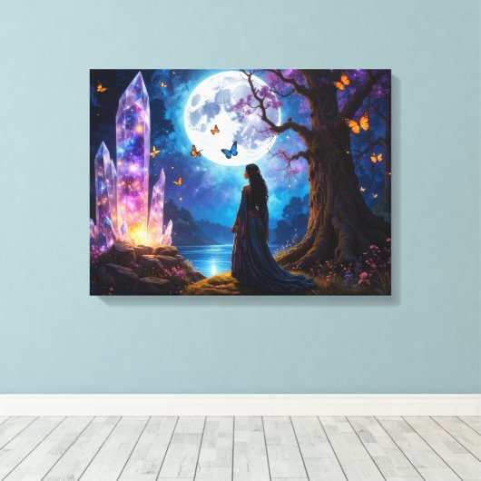 Crystal Moon River Leinwanddruck (Insitu (Holzboden))