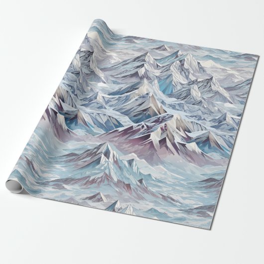 Crystal Mountain Scene Wrapping Paper Geschenkpapier (Ungerollt)