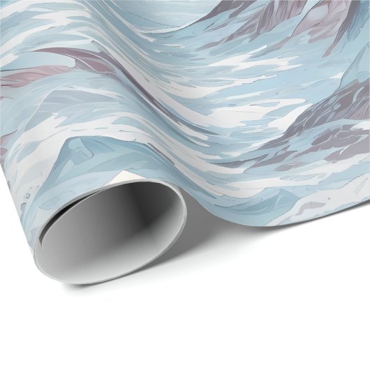 Crystal Mountain Scene Wrapping Paper Geschenkpapier (Rolleneckpunkt)