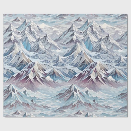 Crystal Mountain Scene Wrapping Paper Geschenkpapier (Saum)