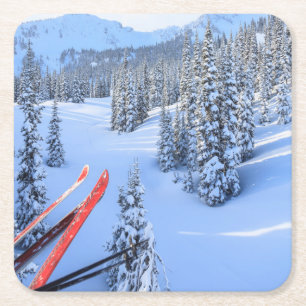 Crystal Mountain Ski Resort, in der Nähe von Mt. R Rechteckiger Pappuntersetzer