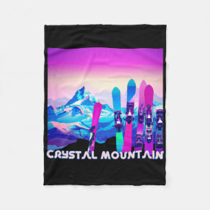 Crystal Mountain Ski Retro 80er Jahre Stil Skifahr Fleecedecke