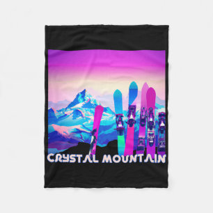Crystal Mountain Ski Retro 80er Stil Skifahren Und Fleecedecke