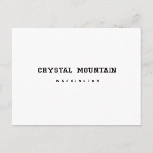 Crystal Mountain Washington Postkarte (Vorderseite)