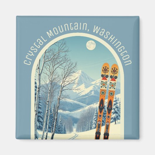 Crystal Mountain Washington ski Magnet (Vorne)