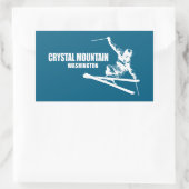 Crystal Mountain Washington Skier Rechteckiger Aufkleber (Tasche)