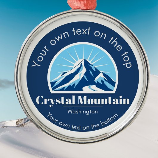 Crystal Mountain Washington Skigebiet Ornament Aus Metall